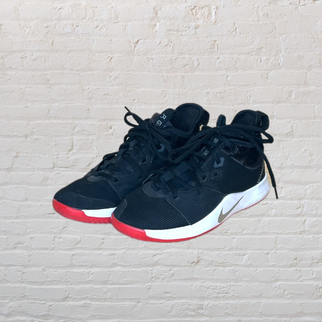 Nike PG 3 Black Velour Sneakers 3.5Y Piece By Piece Kids