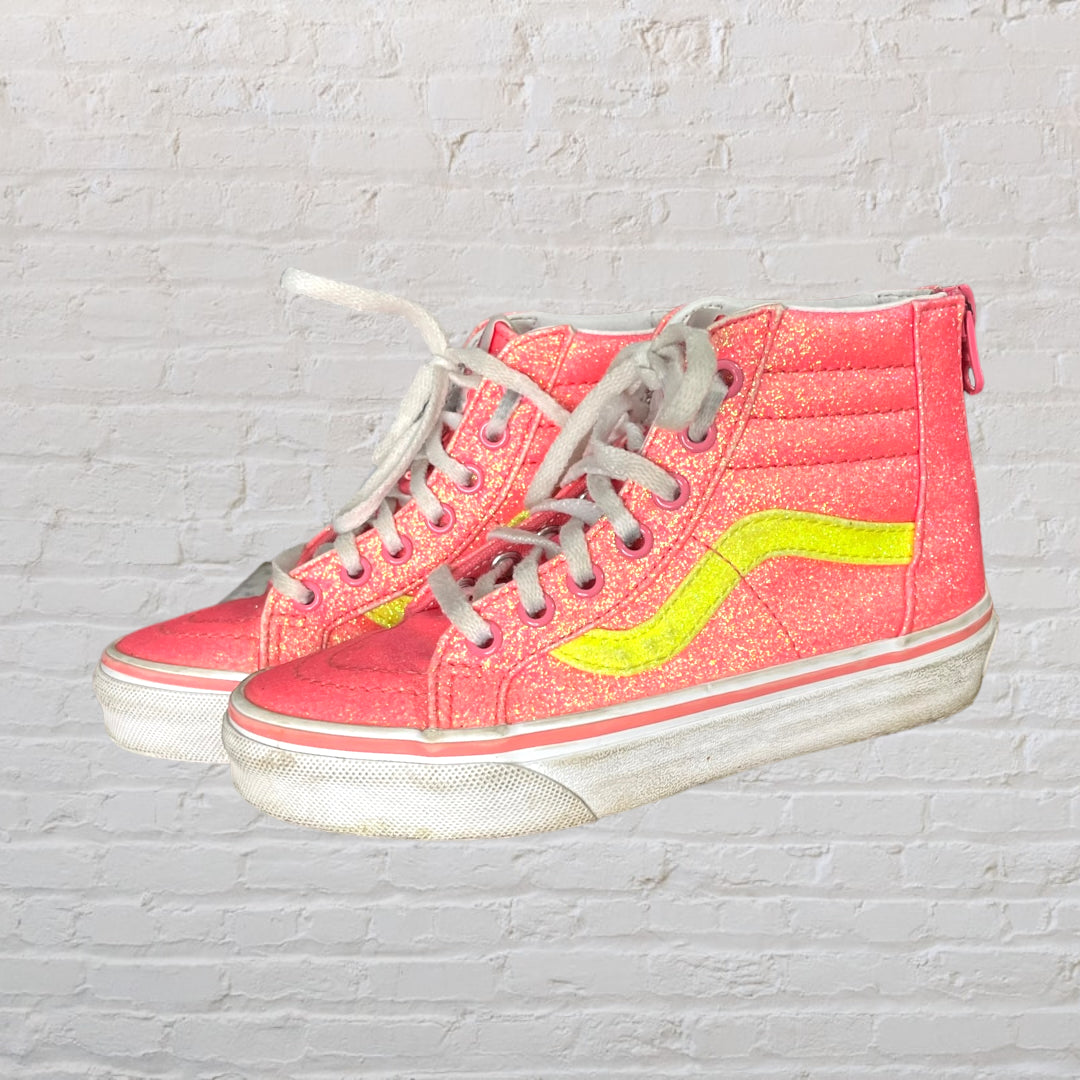 Pink glitter vans outlet high tops