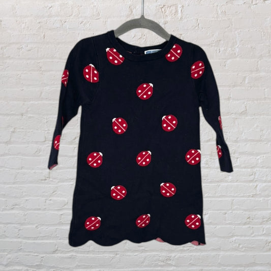 Jacadi Scalloped Edge Ladybug Knit Dress (24M)