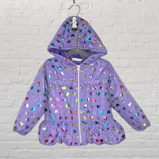 Penelope Mack Metallic Hearts Faux Fur-Lined Jacket (3T)