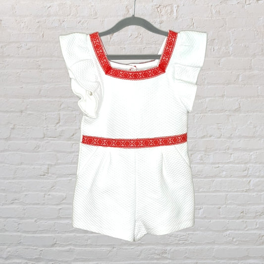 Janie and Jack Quilted Ruffle Romper (4T)