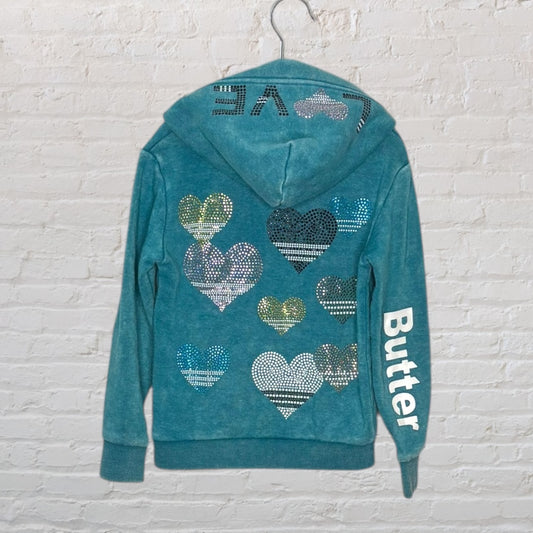 Butter Embellished Hearts 'Love Hoodie (4T)"