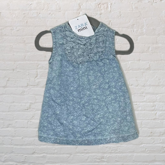 Zara Graphic Chambray Dress & Bloomer Set (3-6)