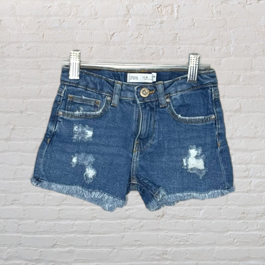 Zara Distressed Denim Shorts (6)