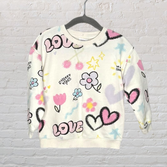 Zara 'Love' Graffiti Sweatshirt (3T)