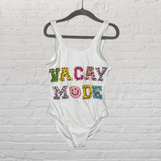 Lola + The Boys 'Vacay Mode' Bejeweled Swimsuit (5-6)