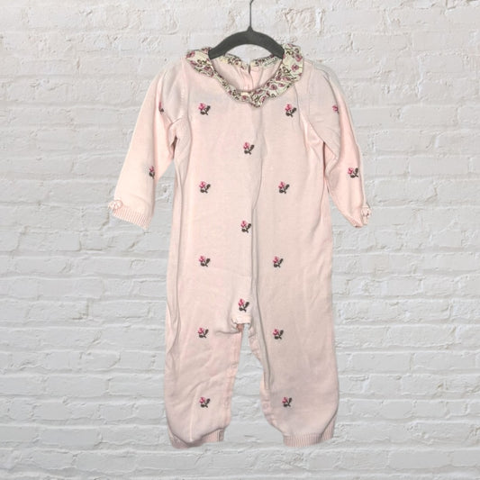 Dave & Bella Embroidered Floral Knit Romper (24M)