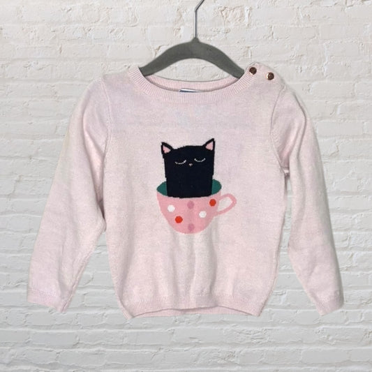 Jacadi Teacup Cat Knit Sweater (18M)