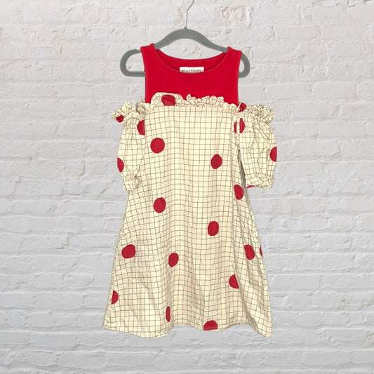 Milk & Biscuits Polka Dot Cold Shoulder Dress (5-6)