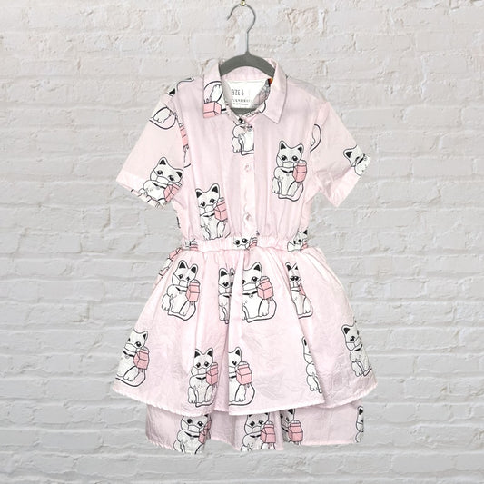 Caroline Bosmans Milk Carton Cat Layered Dress (6)