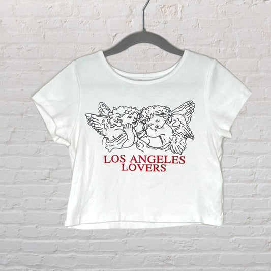 Unknown Brand 'Los Angeles Loves' Ribbed Crop Top (6-7)