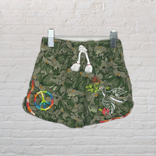 Peek Embroidered Linen Peace Shorts (3T)