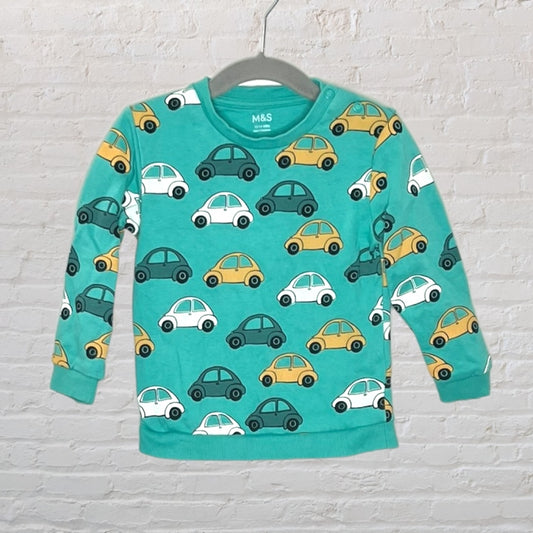 M&S Car Print Sweater (12-18)