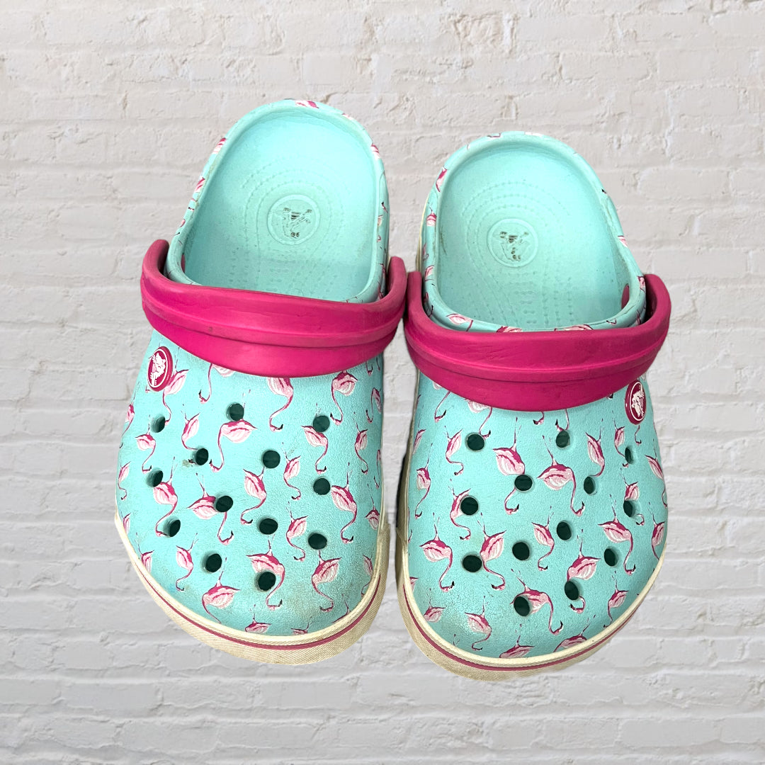 Blue flamingo crocs best sale