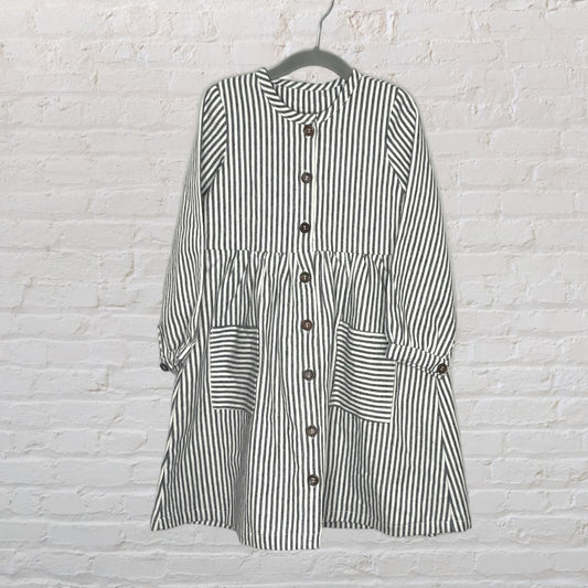 Little Deer Hemp Blend Striped Dress (6)*