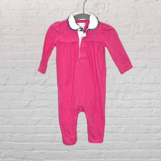 Ralph Lauren Collared Polo Romper (6M)