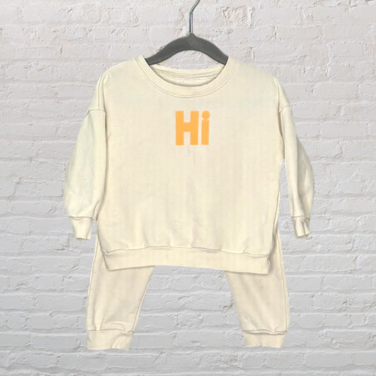 Baby A 'Hi' Smiley Sweatsuit (12-18)