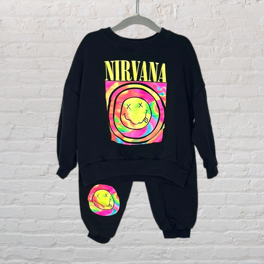 Zara X Nirvana Smiley Jogger Set (4T)