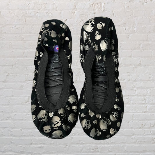 Yosi Samra Leather Skull Print Ballet Flats (Footwear 1Y)