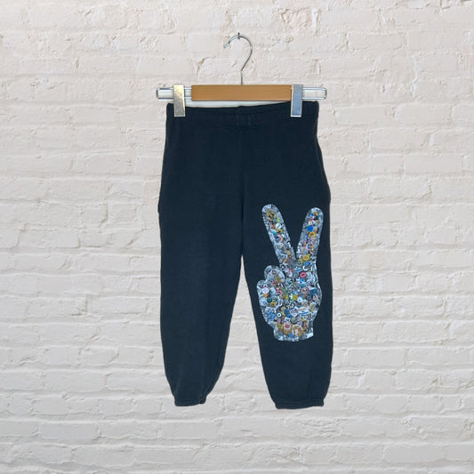 Californian Vintage Mixed Media Peace Joggers - 4T