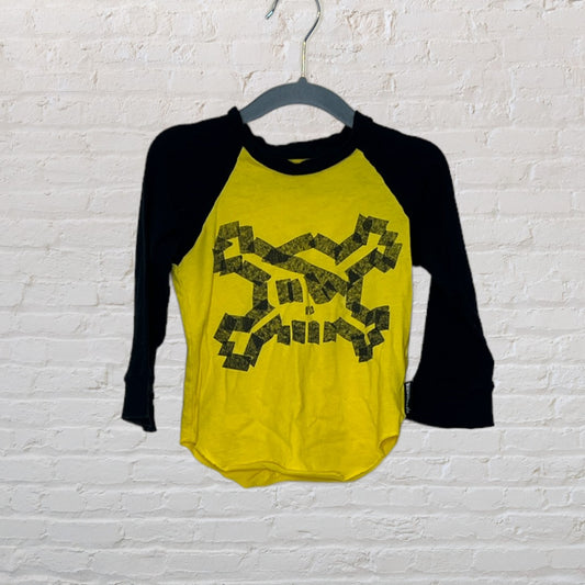 Nununu Ribbed Sleeve Skull Raglan (12-18)