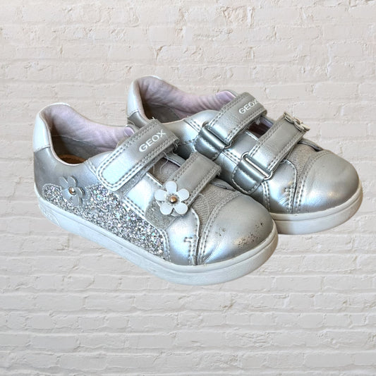 Geox Glitter Flower Velcro Sneakers (Footwear 10)