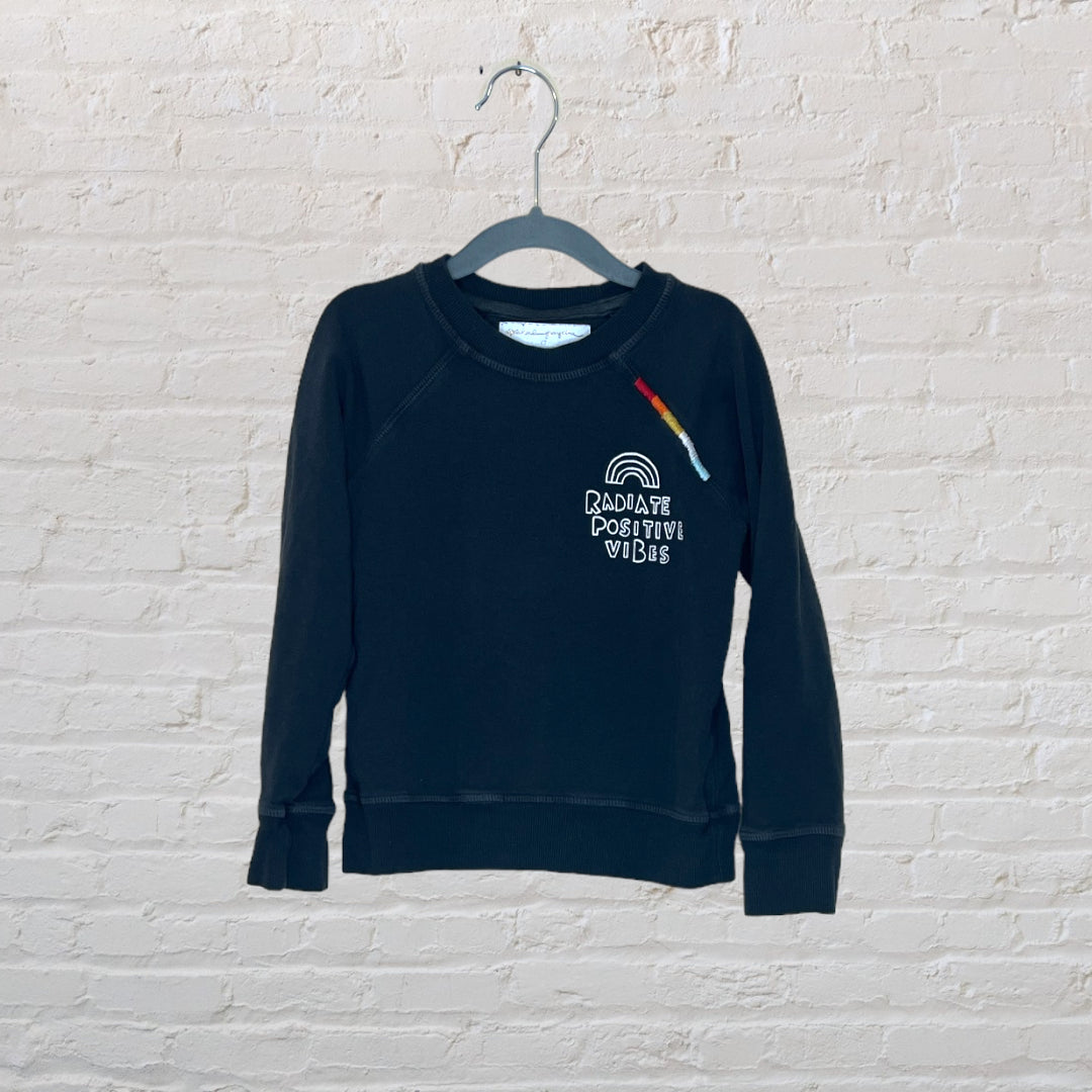 'Radiate Positive Vibes' Embroidered Sweater - 4T