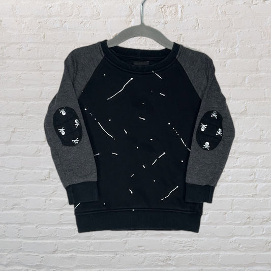 Tulibert Paint Splatter Elbow Patch Sweater (18-24)