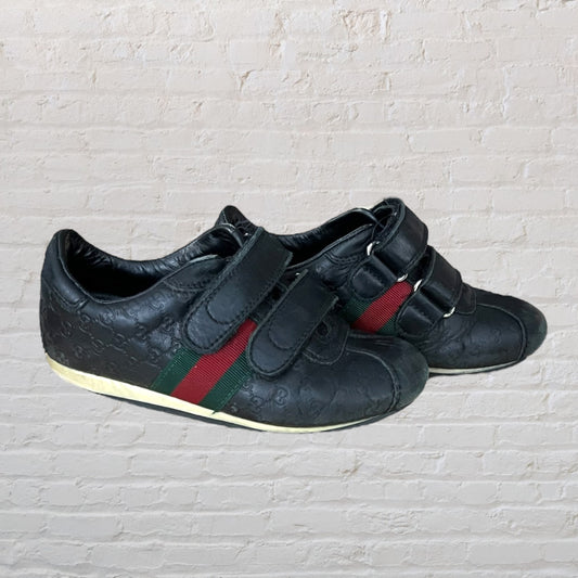 Gucci Leather Velcro Logo Sneakers (Footwear 10)