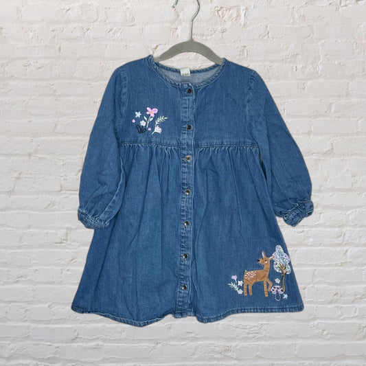 Tu Embroidered Denim Dress (4T)