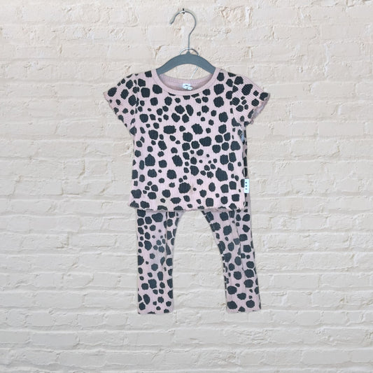 Huxbaby Ribbed Animal Print Lounge Set - 2T