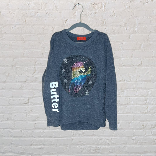 Butter Embellished Rainbow Unicorn Sweater - 6