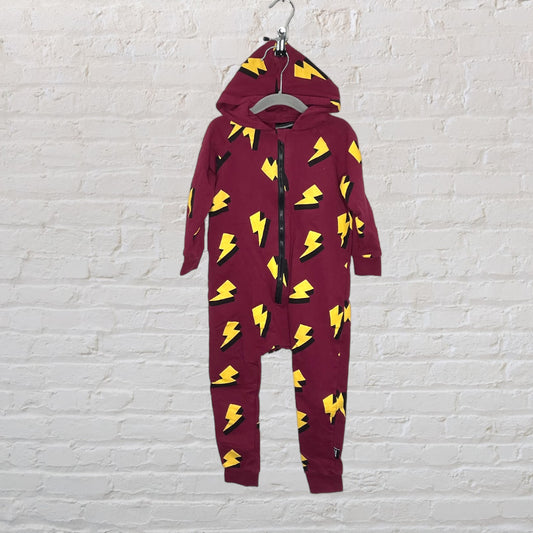 Whistle & Flute Lightning Bolt Hoodie Romper (4T)