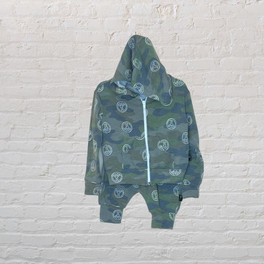 Pixie Lane Camo Peace Sign Hoodie Set - 6-12