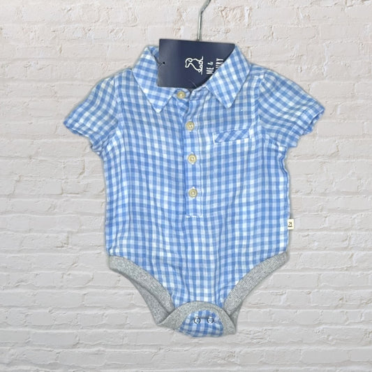 Me & Henry Gingham Woven Onesie (3-6)