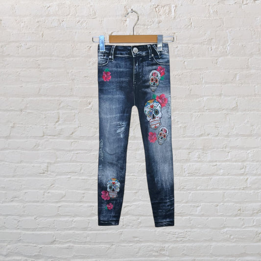 Malibu Sugar Sugar Skull 'Jean' Leggings - 8-10