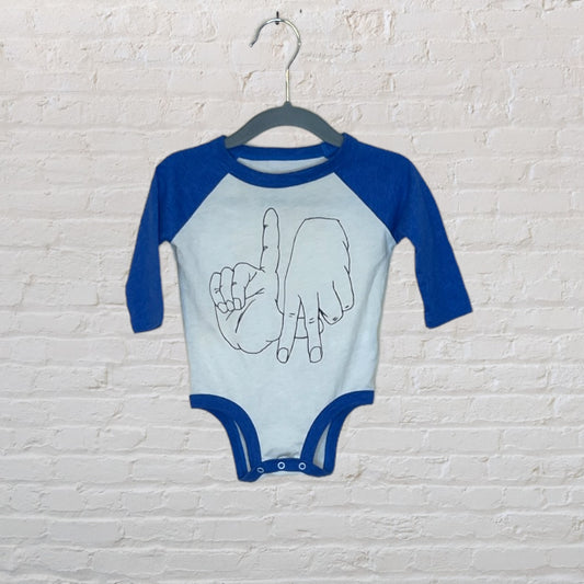 Rowdy Sprout Sign Language Raglan Onesie - 3-6