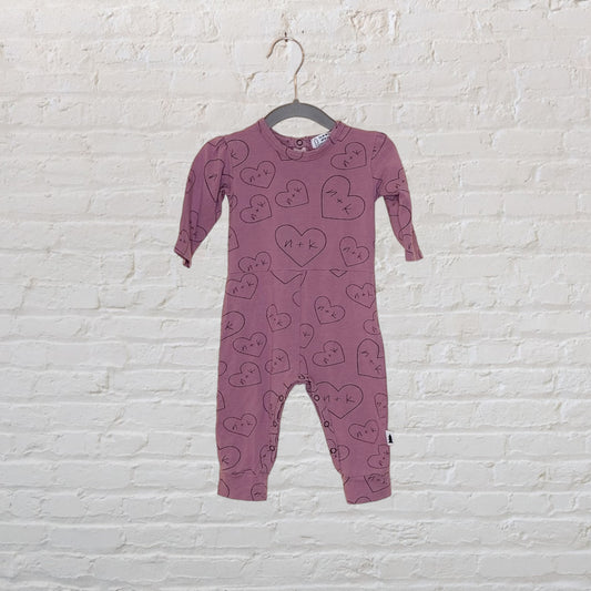 North Kinder Bamboo Heart Romper  (0-6)