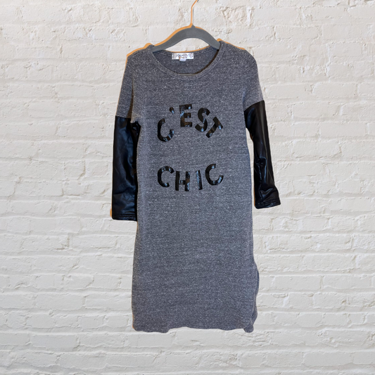 Joah Love "C'est Chic" Dress With Faux Leather Details (3T)