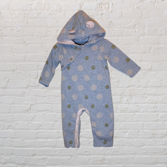 Mini Heroes Hooded Polka Dot Romper (12M)