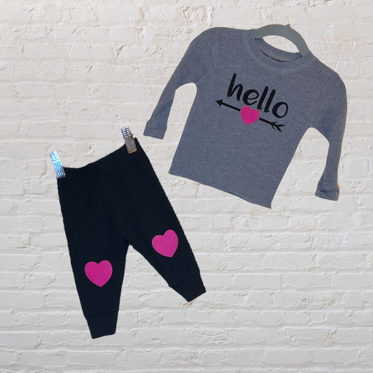 Small Change Clothing Co. "Hello" Two-Piece Heart Set (3-6)