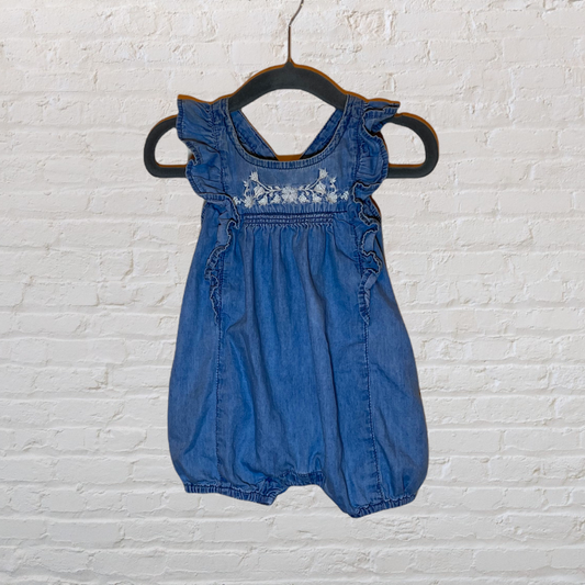 Gap Embroidered Chambray Romper (3-6)