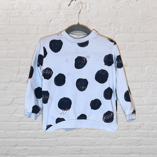 Zara Polka Dot "Love You Always" Sweater (18-24)