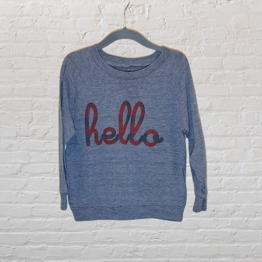 Hello Plaid Letters Long-Sleeve (4T)